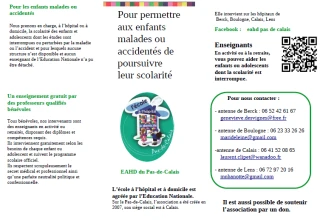 "Ecole à l'hôpital et à domicile du Pas-de-Calais"